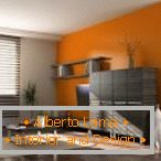 Orange Farbe im Wohnzimmerdesign