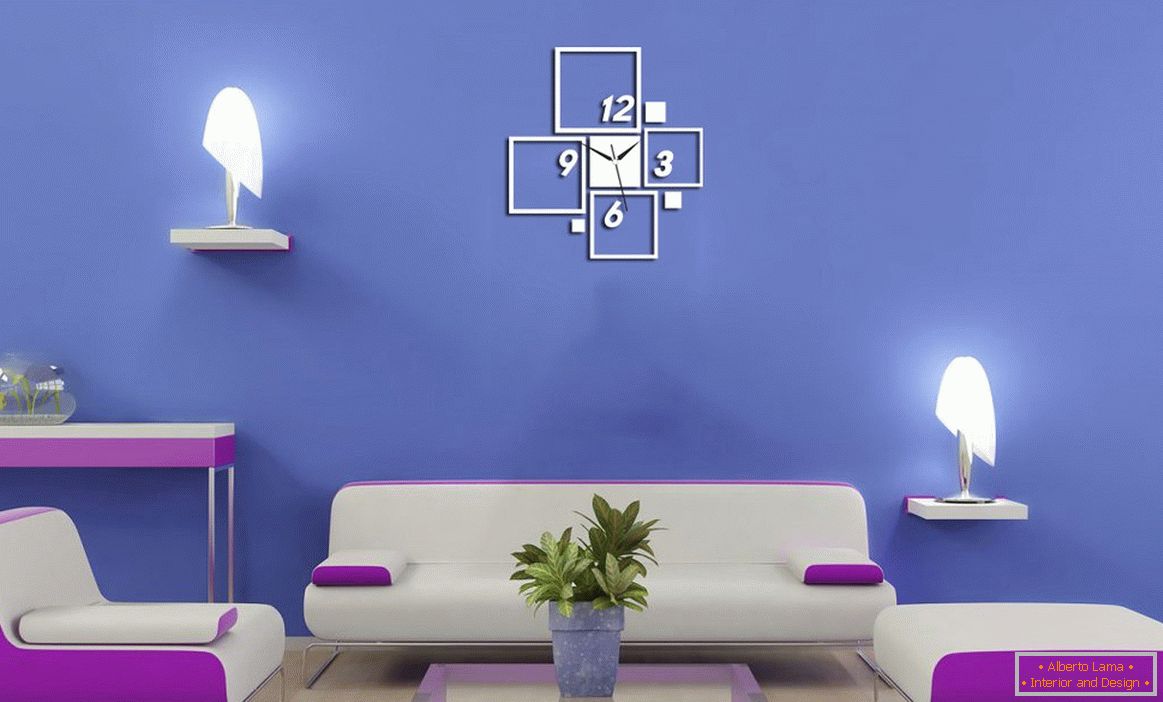Blaue Farbe im Wohnzimmerdesign