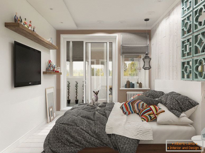 Weißes Schlafzimmer im skandinavischen Stil
