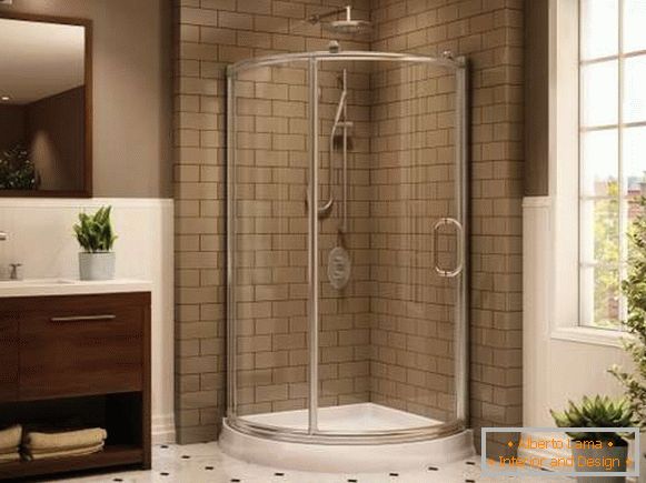 Glastüren für Dusche eckig - Badezimmerdesignfoto