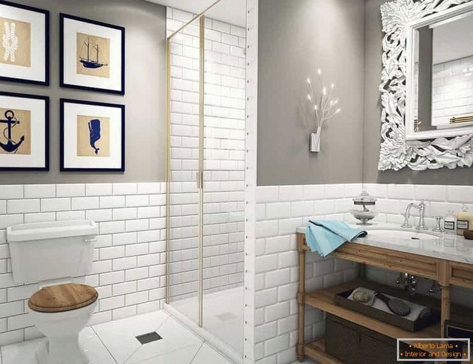 Badezimmer und Toilette im modernen klassischen Stil