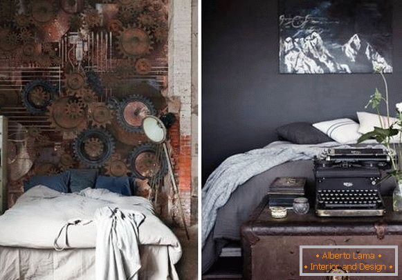 Schlafzimmerinnenraum in steampunk Art - Fototapeten