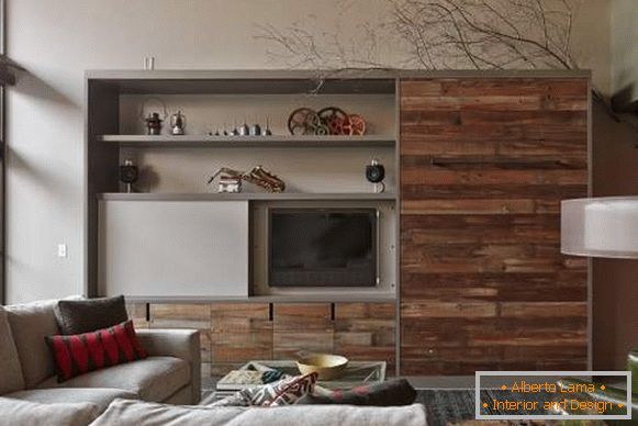 Mini-Wand im Wohnzimmer in einem modernen Stil, Foto 31