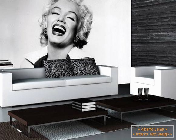 Schwarz-Weiß-Tapete Marilyn Monroe