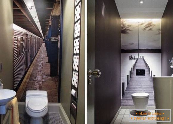 Tapeten im Design von Badezimmer und Toilette