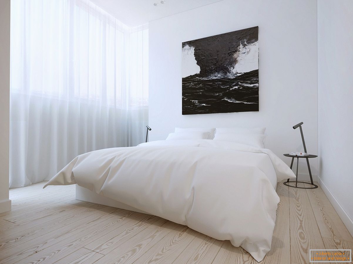 Schlafzimmerinnenraum in der weißen Farbe