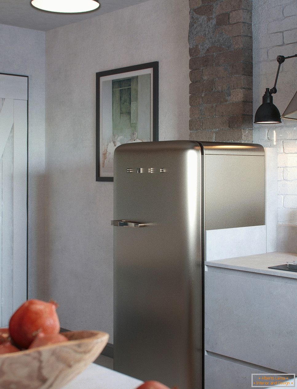 SMEG Kühlschrank in der Küche