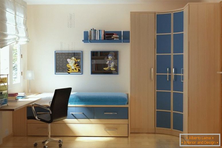 Nice-Akzent-Modern-Small-Schlafzimmer-Wand-Farben-mit-Single-Bett-was-hat-Lagerung-Schubladen-verbunden-mit-Ecke-gebogen-Holz-Kleiderschrank