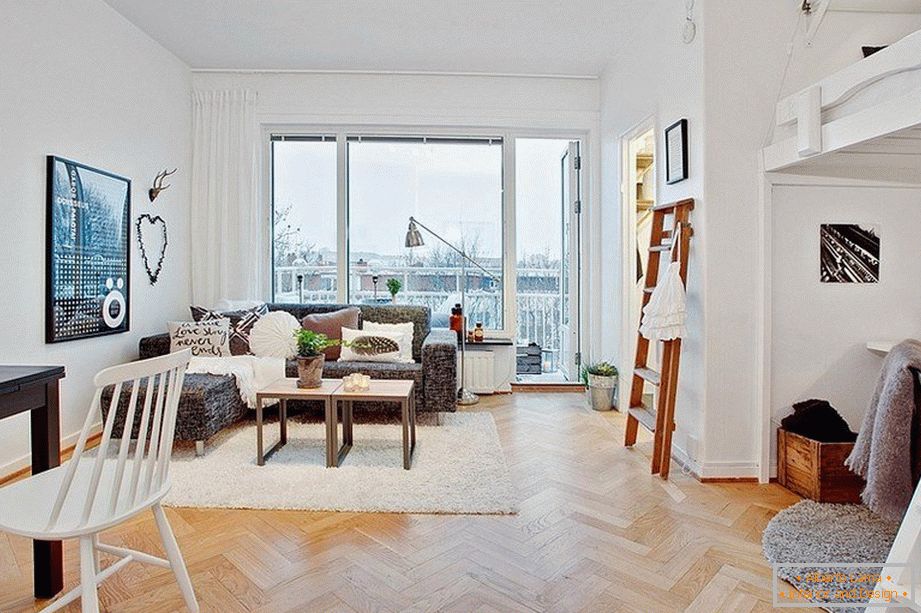 Wohnung von 29 Quadratmetern mit hohen Decken in Göteborg