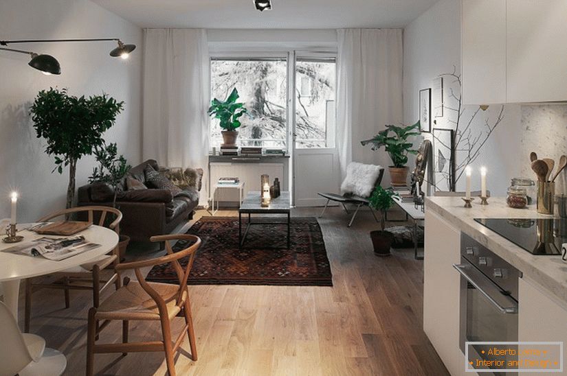 Innenarchitektur einer Wohnung in Schweden