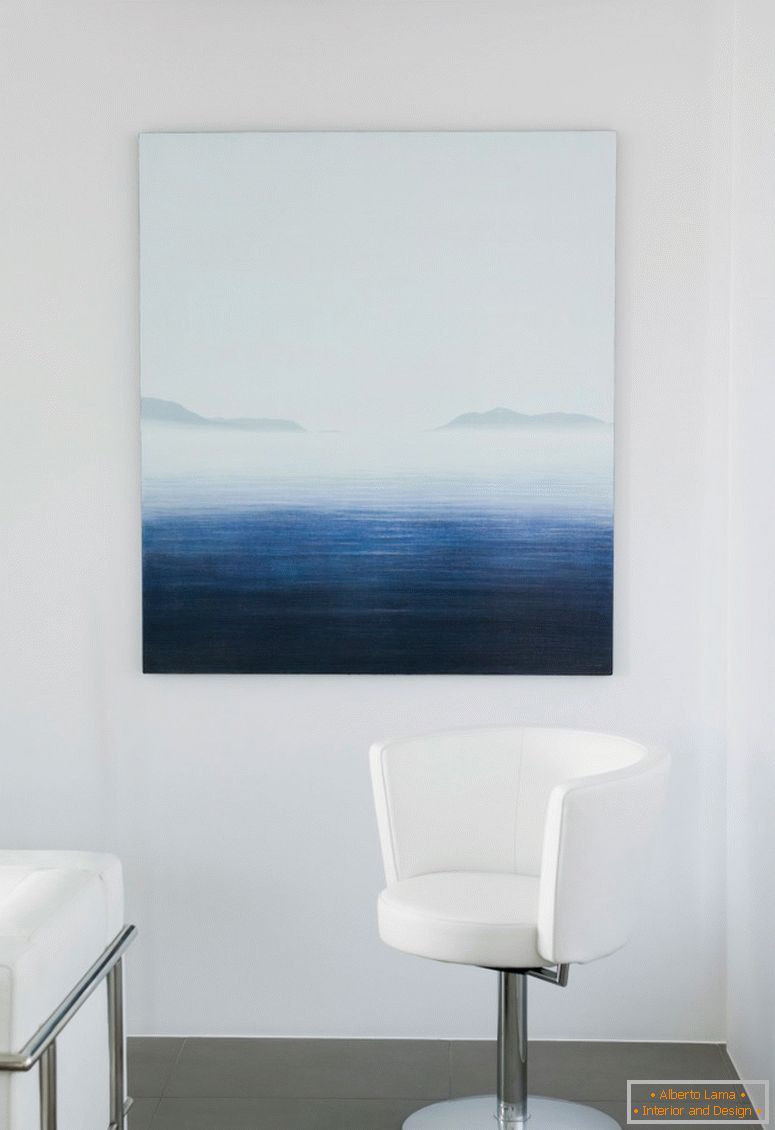 Malerei mit Blick auf das Meer an der Wand