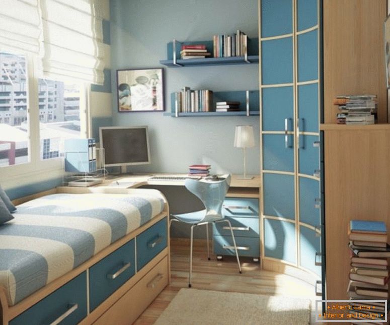faszinierende-Ideen-für-Teenager-Schlafzimmer-Dekor-mit-schmalen Schrank