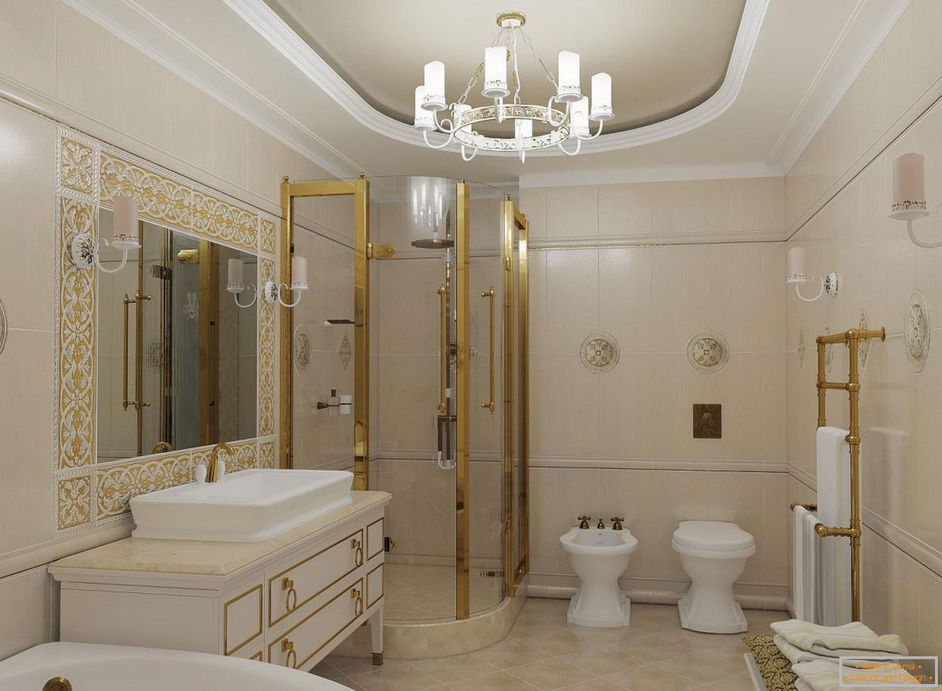 Dusche в ванной в классическом стиле