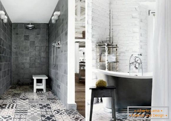 Badezimmerdesign im Loft-Stil - Foto Ideen für Fliesen