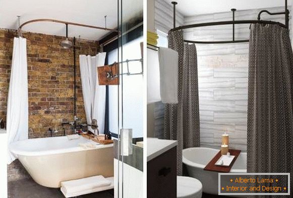Badezimmer im Loft-Stil - kleine Fläche auf dem Foto