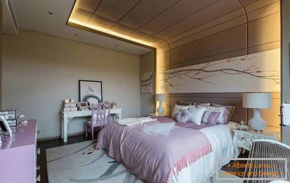 Design eines Schlafzimmers im chinesischen Stil