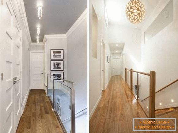 Moderne Ideen, den Korridor im Design des zweiten Stocks in einem privaten Haus zu beenden