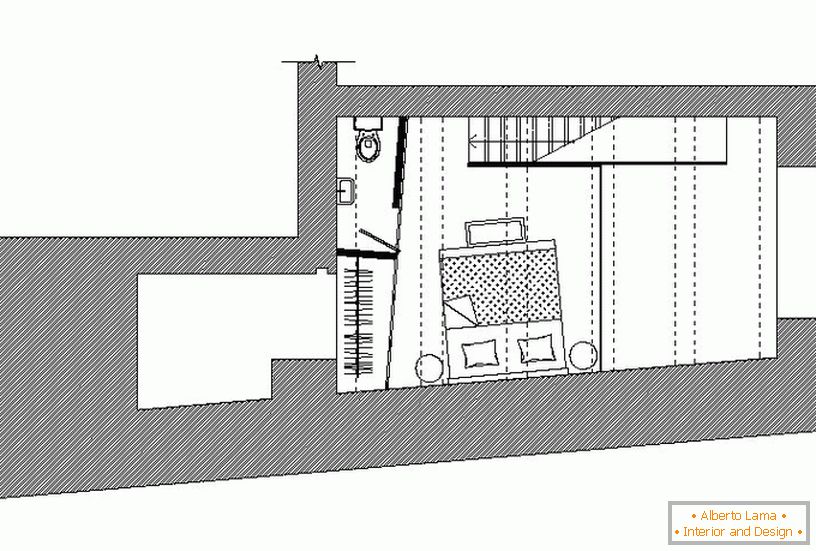 Apartment-Layout mit hohen Decken