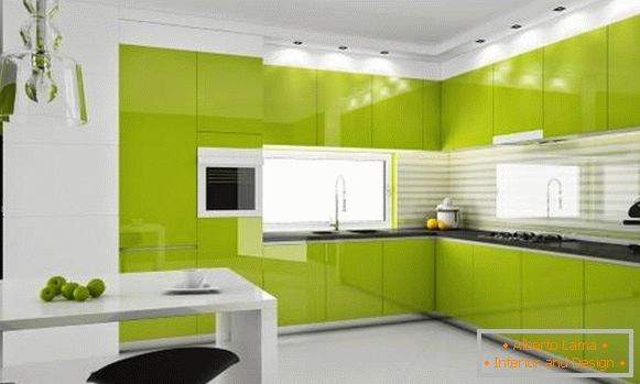 modern-grüne Küche