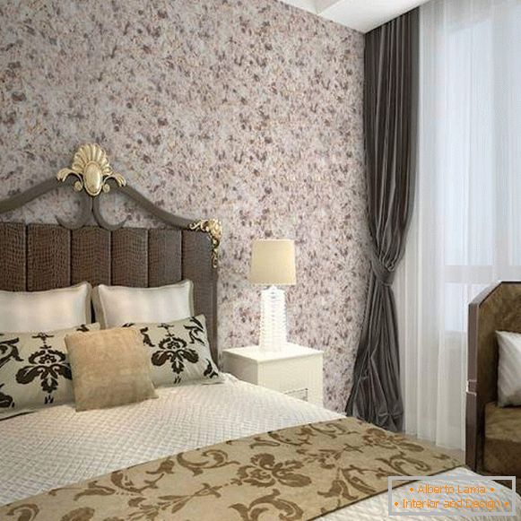 Silk flüssige Tapete - Design im Inneren des Schlafzimmers