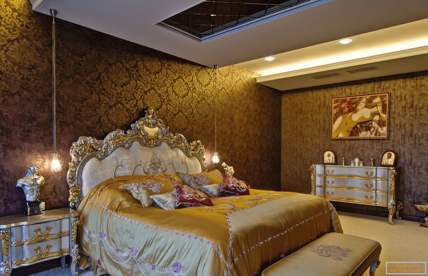 Goldene Töne im Schlafzimmer Design